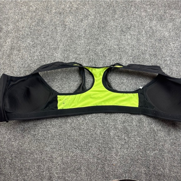 NIKE Women’s Black/Yellow High Support Zipper Front Sports Bra size - Large - Picture 3 of 6